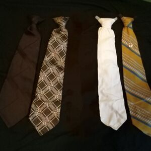 Lot of 4 Vintage 17" Men's/Boys Clip On Neckties